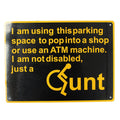 Warning Notice Disabled Parking Sign 200x300 Man Cave Metal Qunt - image 2