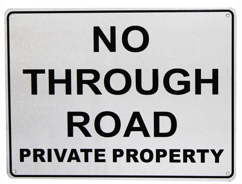 NO THROUGH ROAD Home Rustic Look Man Cave Shed Garage Bar Pub Metal Tin Sign - Tin Sign Factory Australia