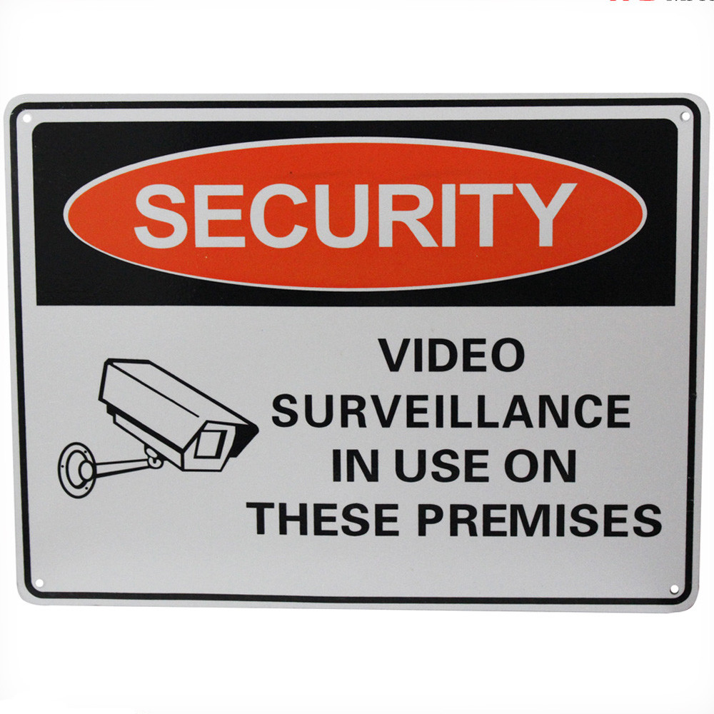 Warning Security Notice Sign Video Surveillance In use 200x300mm Metal Safety - Tin Sign Factory Australia