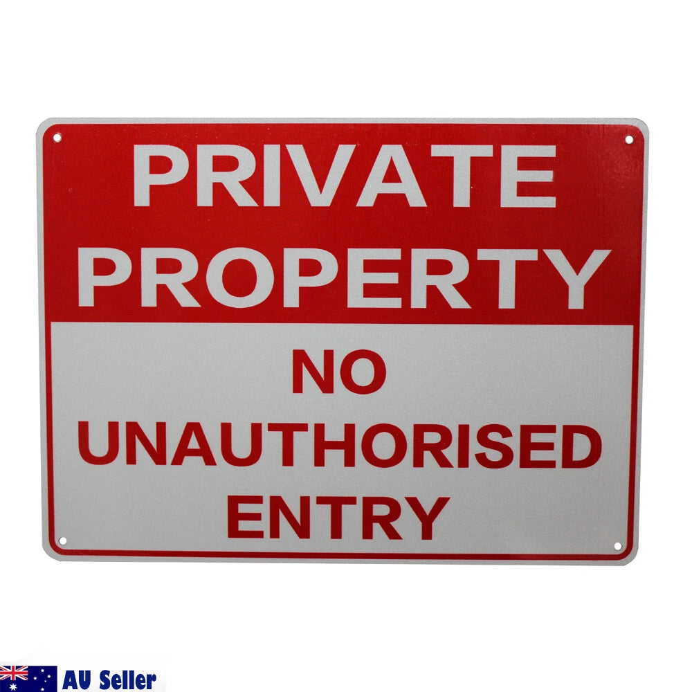 2x Warning Sign No Trespassing 200x300mm Metal Private Property Home