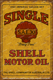 SINGLE S.A.E. 30 Vintage Look Metal Sign Perfect for Bar, Garage, Pub & Man Cave