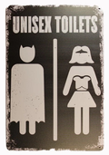 UNISEX TOILETS Gender Neutral Cafe Bar Workplace Office Home Restroom Metal Sign - Tin Sign Factory Australia