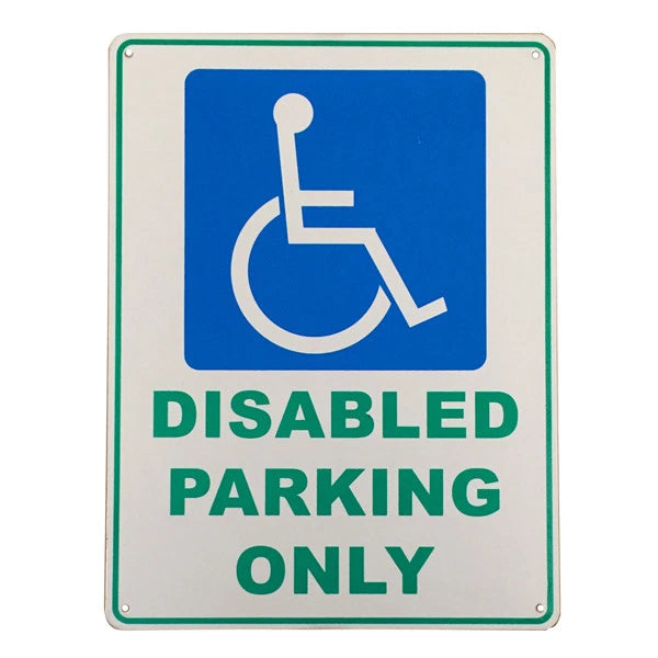 2x Warning Notice Sign Disabled Parking Only Public Place 200x300mm