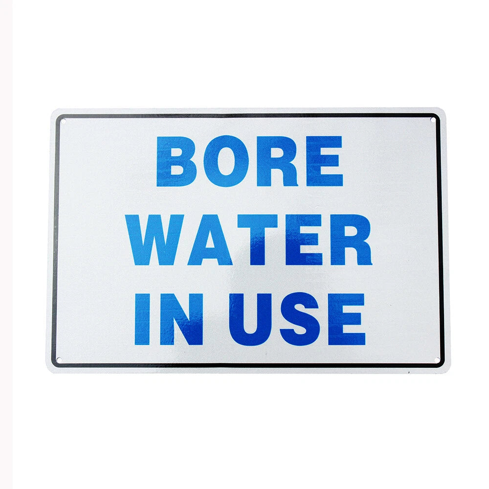 2x Warning Bore Water Use Sign 200*300mm Reflective Metal Reflective
