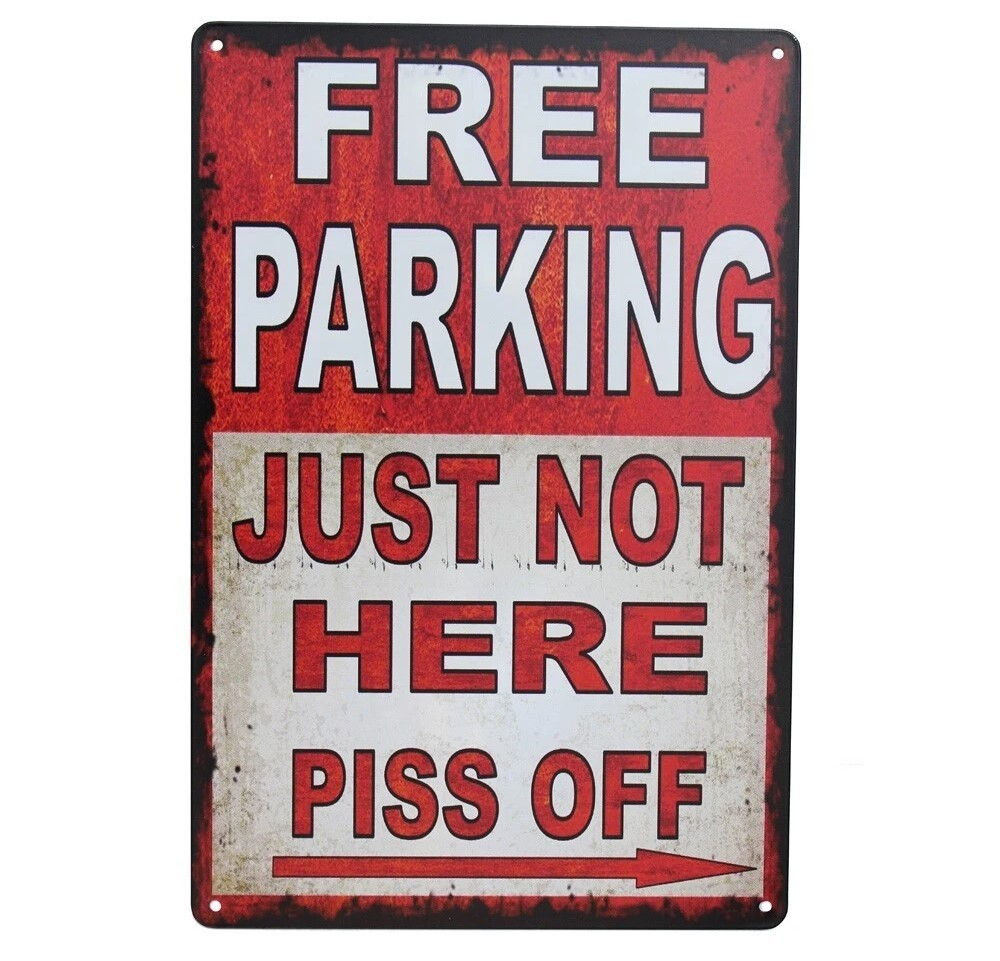 JUST NOT HERE Home Rustic Look Man Cave Shed Garage Bar Parking Metal Tin Sign - Tin Sign Factory Australia