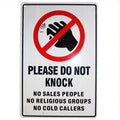 Warning Sign Do Not Knock Sales Religious Cold Caller 200x 300mm