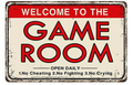 GAME ROOM Home Vintage Rustic Look Man Cave Shed Garage Bar Pub Metal Tin Sign - Tin Sign Factory Australia