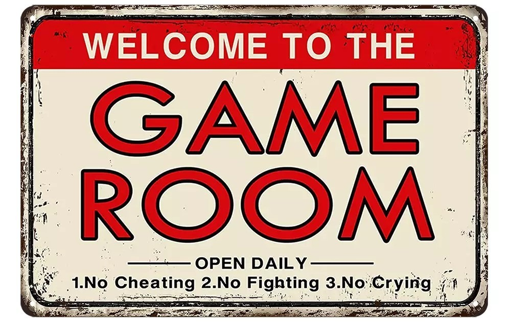 GAME ROOM Home Vintage Rustic Look Man Cave Shed Garage Bar Pub Metal Tin Sign - Tin Sign Factory Australia