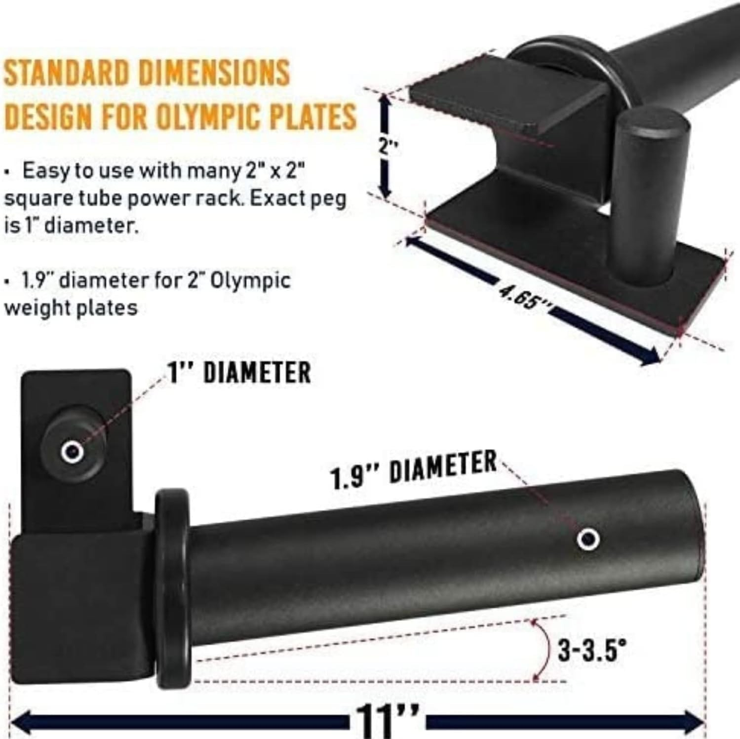 Weight Plate Holder Attachment for Power Rack Fits 2" Weight Plates 2x2 - Tin Sign Factory Australia