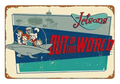 THE JETSONS OUT OF THIS WORLD Rustic Vintage Man Cave Shed Garage Tin Metal Sign - Tin Sign Factory Australia