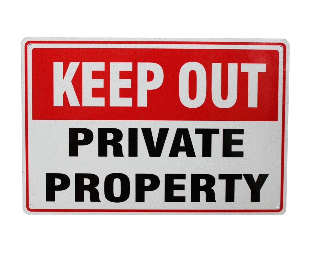 Warning Keep Out Sign 200x300mm Metal Private Property Home Safe - image 3