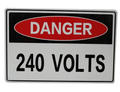 240 VOLTS Home Wall Man Cave Rustic Look Workshop Bar Danger Warning Metal Sign - Tin Sign Factory Australia