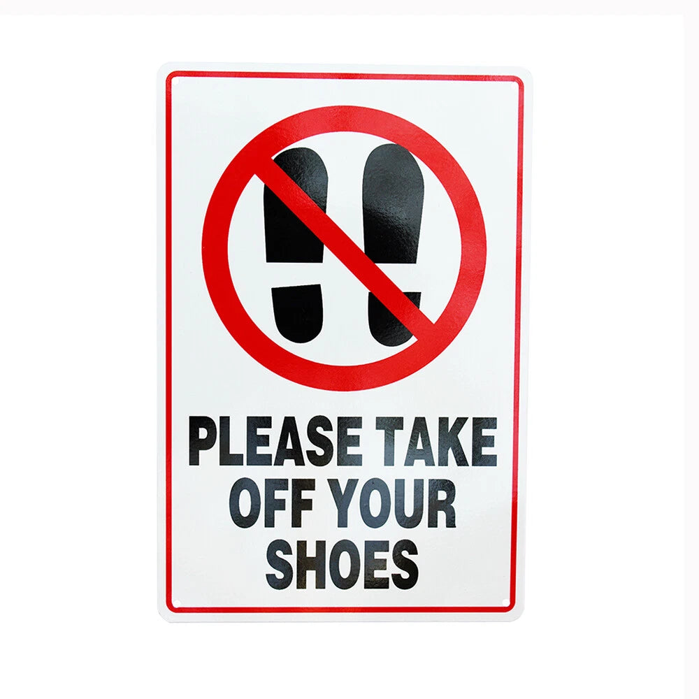 Warning Pls Take Off Your Shoes Sign 200*300mm Metal Reflective - image 4