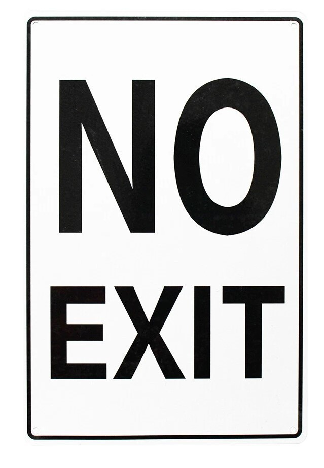 Warning Notice NO EXIT Sign Traffic 200x300mm Office Escape Road Post Metal Sign - Tin Sign Factory Australia