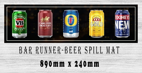 THE FAVOURITES (890mm X 240mm) Non-Slip Rubber Mat Man Cave Shed Pub Bar Runner - Tin Sign Factory Australia