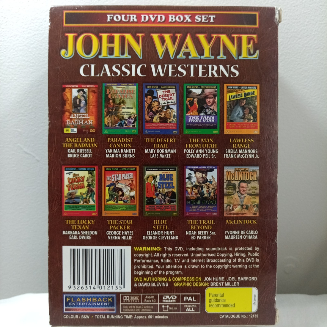 John Wayne Classic Westerns 10 Movies  (4xDVD Box Set, Fast Free post)