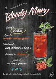 BLOODY MARY VODKA Tin Metal Sign Man Cave, Shed-Garage & Bar Sign