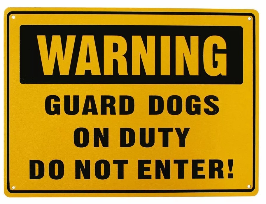 GUARD DOGS ON DUTY Home Rustic Look Man Cave Shed Garage Bar Pub Metal Tin Sign - Tin Sign Factory Australia