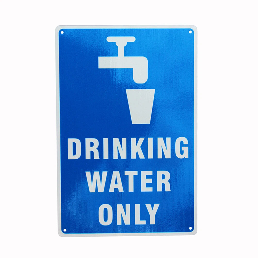 Warning Drinking Water Only Sign 200*300mm Reflective Metal
