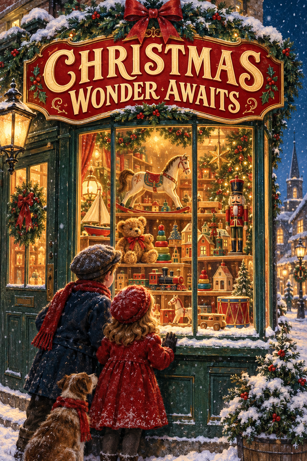 Christmas Wonder Awaits Holiday Man Cave Garage Bar & Shed Decor Metal Sign