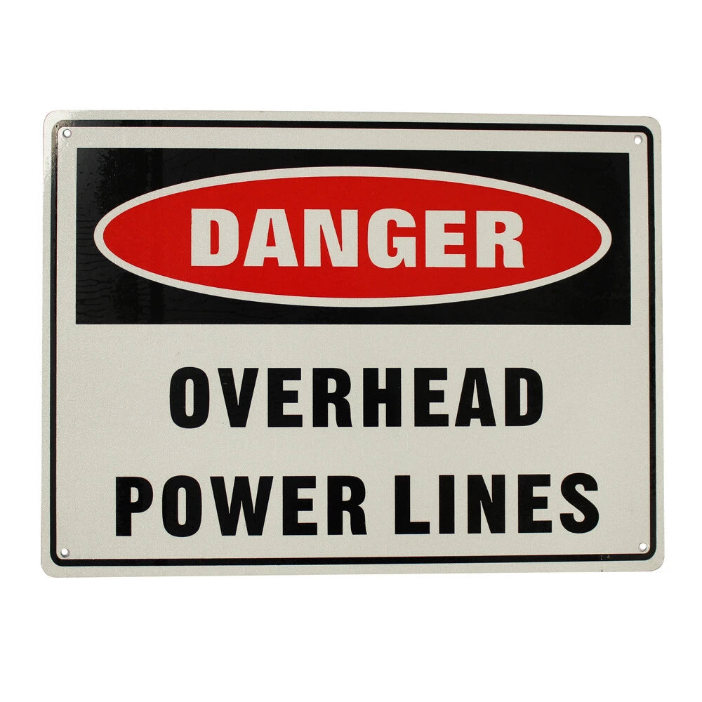 3x Warning Danger Overhead Power Lines Sign 200x300mm Metal