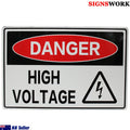 Warning Danger High Voltage Sign 200x300mm Metal Security Volts Sign