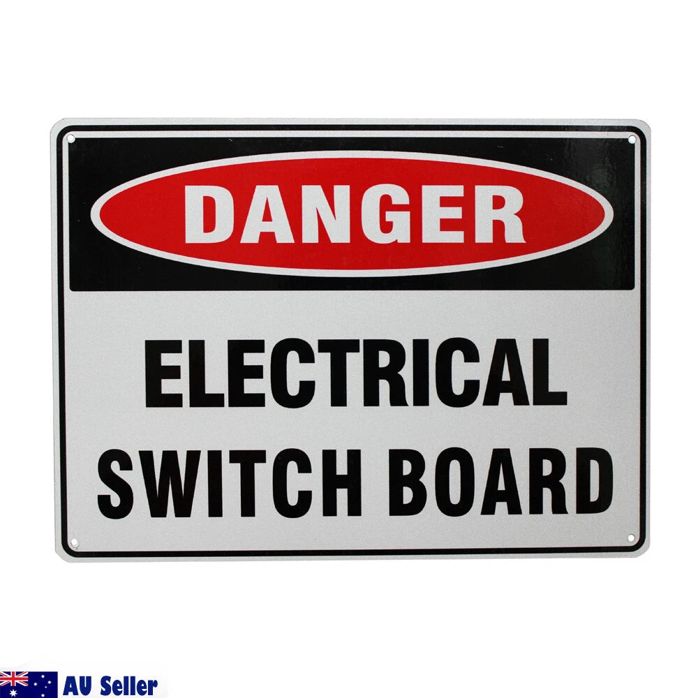 3x Warning Caution Electrical Switch Board Sign 200x300mm Metal