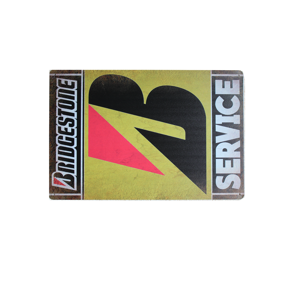 Metal Tin Sign BRIDGESTONE Garage Rustic Look 200x300mm Vintage Sign - Tin Sign Factory Australia