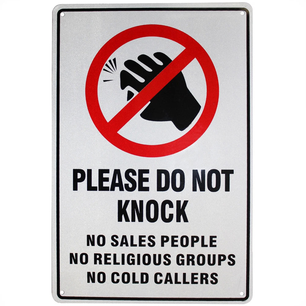 Warning Sign Do Not Knock Sales Religious Cold Caller 200x 300mm - image 2