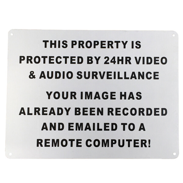 WARNING SIGN 24 HR Video Audio Surveillance Security 200 x 300mm AL PROVATE