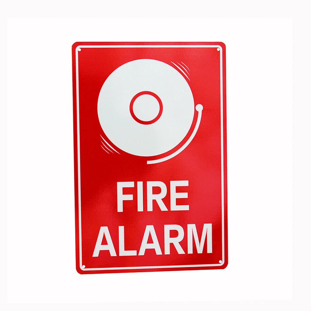 Warning Fire Alarm Sign Caution 200*300mm Metal Reflective