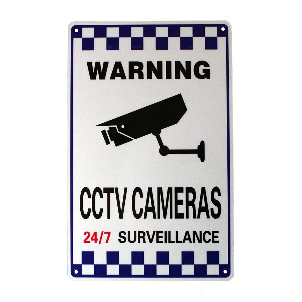 3x Warning Security Sign Camera CCTV Under 24hour 300x200mm Video