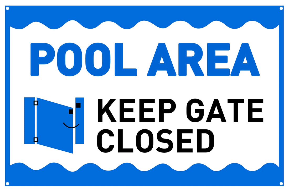 3x Pool Area Keep Gate Closed Safety Warning Tin Metal Sign Rustic