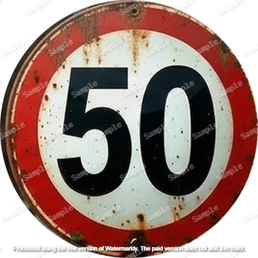 50 40 cm round aluminium sign