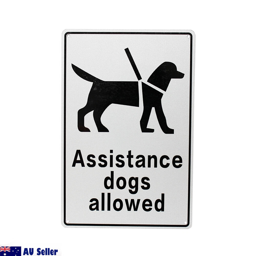Warning Notice Assistance Dog Allowed Sign Public Area300*200mm Metal