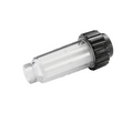 Clear cylindrical filter with black top 