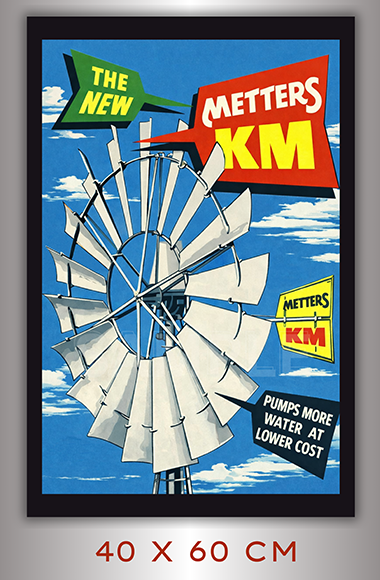 METTER KM WINDMILL Vintage Poster 60x40cm Man Cave Shed-Garage Tin Metal Sign - Tin Sign Factory Australia