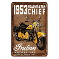 INDIAN ROADMASTER 1953 MOTORCYCLE Rustic Metal Sign Vintage Tin  Bar - Tin Sign Factory Australia