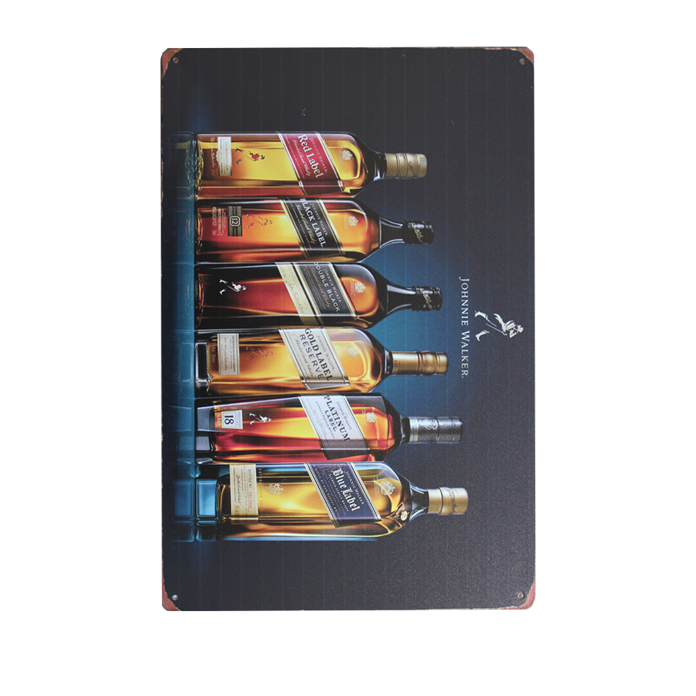 Metal Tin Sign Johnnie Walker Rustic Vintage 200x300mm Man Cave Shed & Bar Sign - Tin Sign Factory Australia