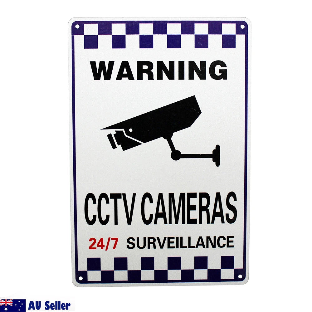 2x Warning CCTV Surveillance Camera in Use Sign 300x200mm Metal