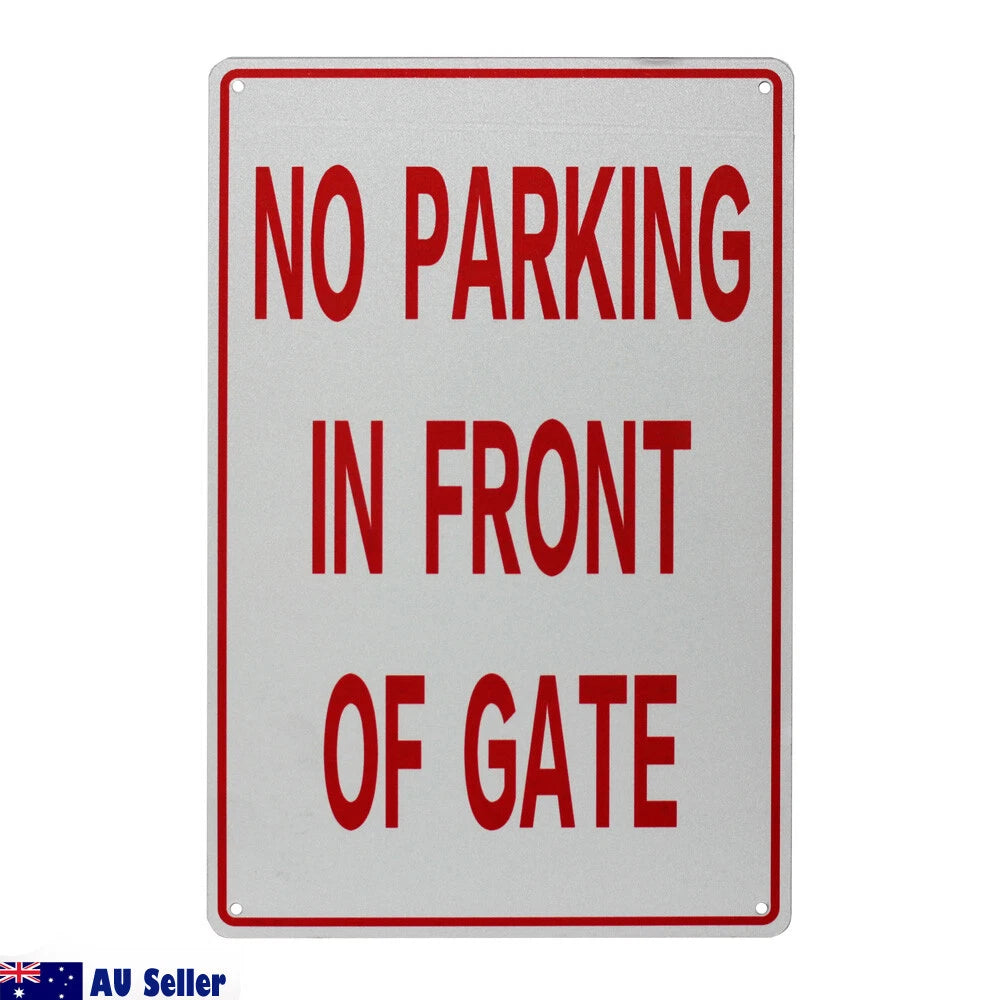 Warning Notice No Parking in Front Gate Sign 200x300mm Metal Private - image 3