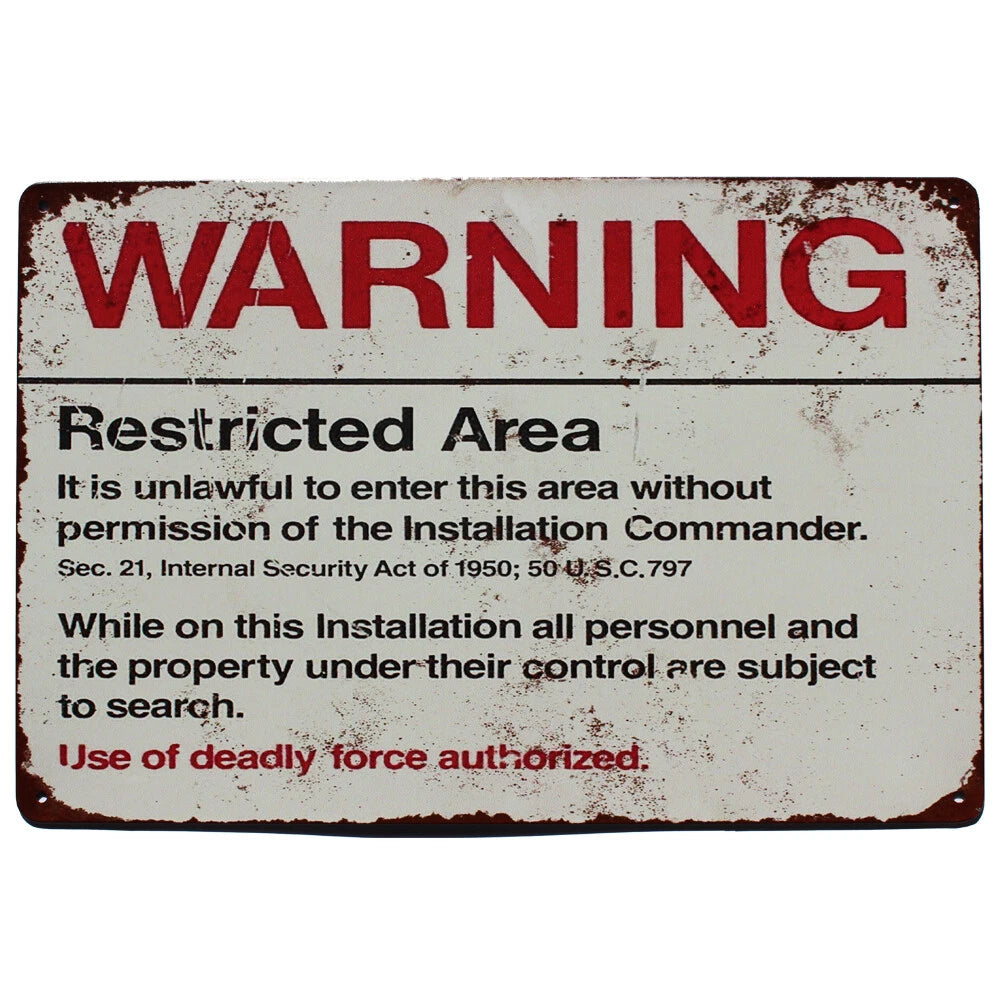 2xtin Sign 200x300 Warning Restricted Personal Areas Permission
