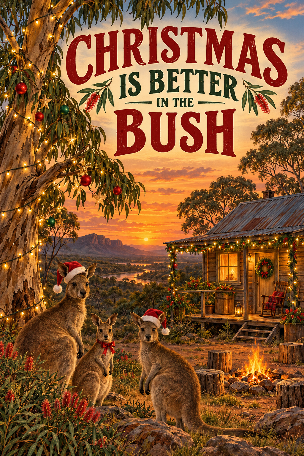 Christmas is Better Bush Home Garage Bar & Shed Wall Man Cave Metal Sign
