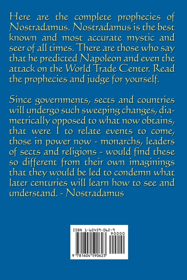 The Complete Prophecies of Nostradamus by Michel Nostradamus Paperback Book NEW