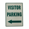 Warning Notice Visitor Parking Sign left Arrow?Metal Sign 200x300mm office Pro - Tin Sign Factory Australia