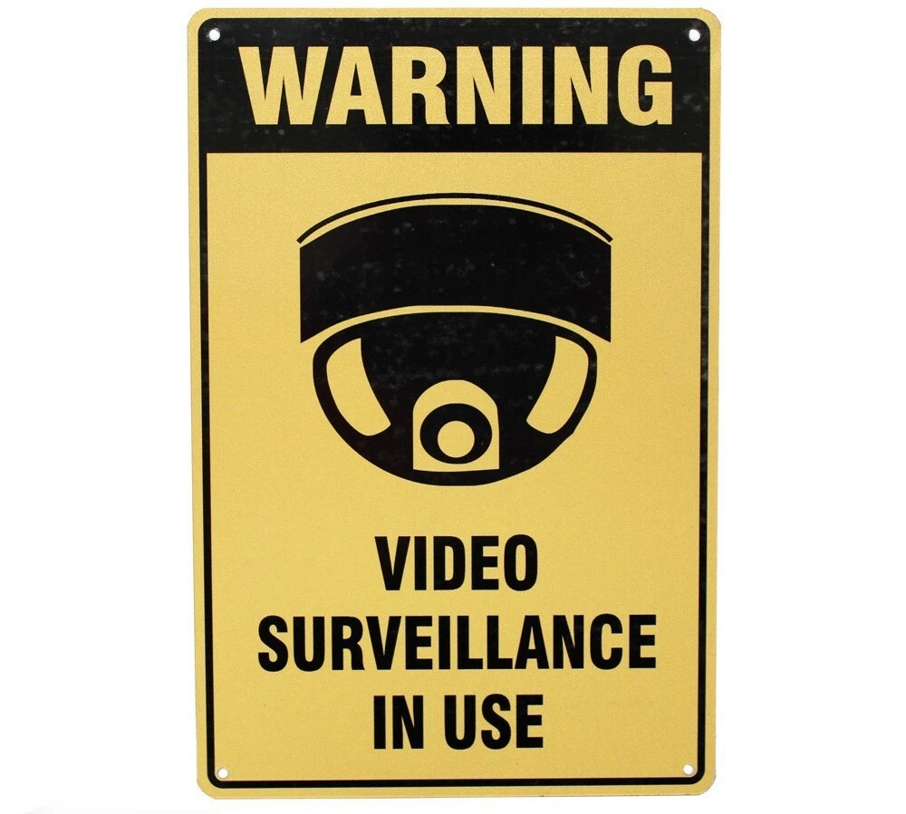 VIDEO SURVEILLANCE Home Wall Man Cave Rustic Look Workshop Bar Decor Metal Sign
