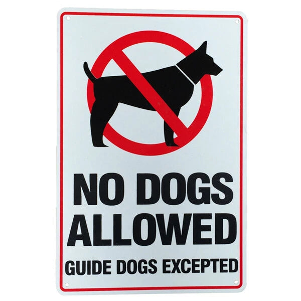Warning Sign No Dogs Allowed Guided Dogs Except 200x300mm Clear Zone - image 2