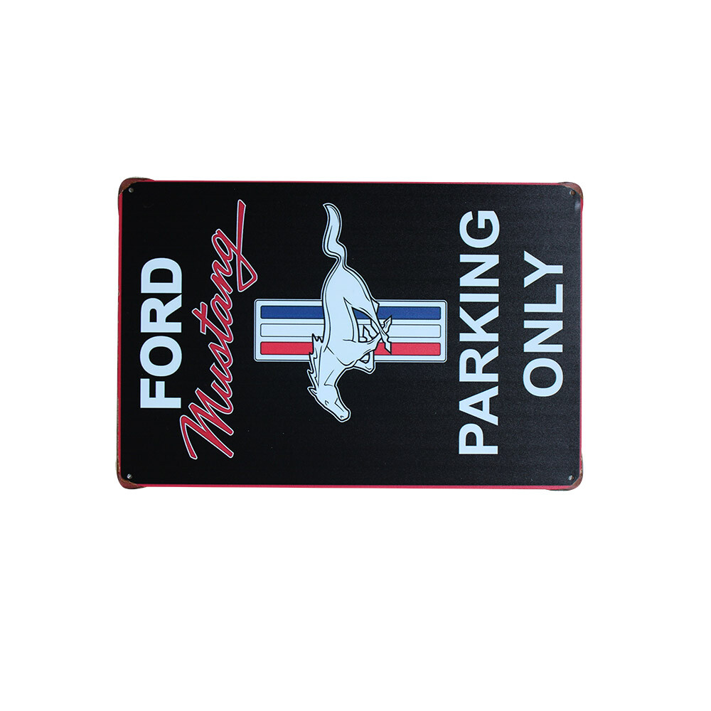 Metal Tin Sign Ford Mustang Parking Only 200x300mm Metal Novelty Sign - Tin Sign Factory Australia