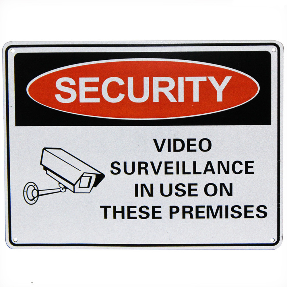Warning Security Notice Sign Video Surveillance In use 200x300mm Metal Safety - Tin Sign Factory Australia