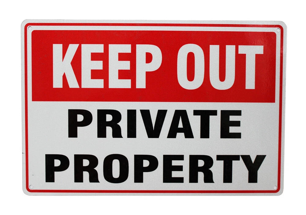 Warning Keep Out Sign 200x300mm Metal Private Property Home Safe